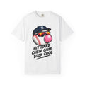 Baseball Graphic T-Shirt-HIT HARD CHEW GUM LOOK COOL