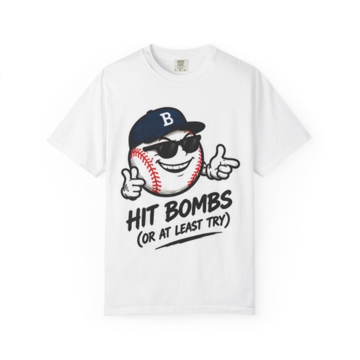 Baseball Graphic T-Shirt-HIT BOMBS (or at least try)